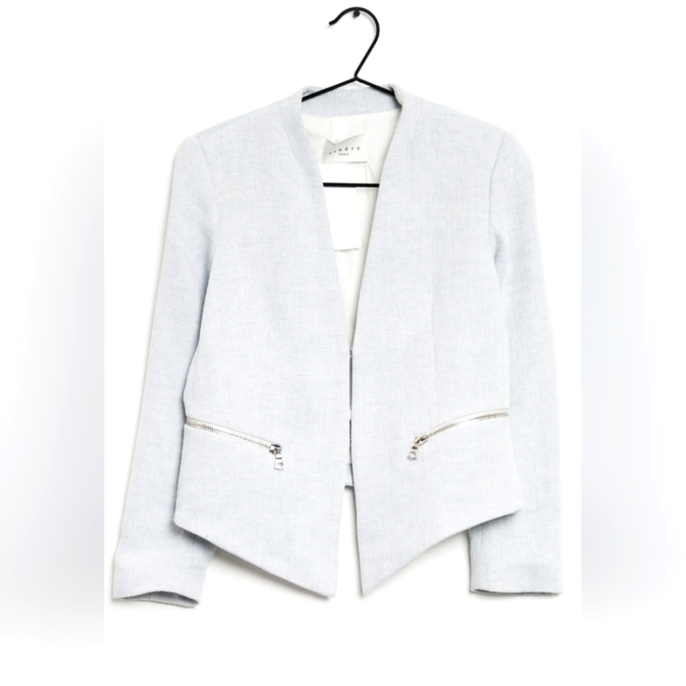 Sandro Paris Blazer Baby Blue size 40  european ptp 19"